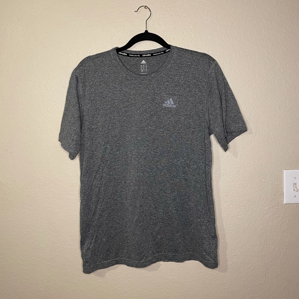 Adidas gray short sleeve workout shirt - Picture 1 of 3